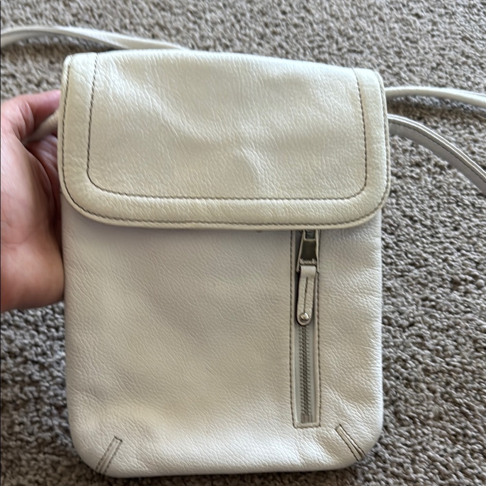 White Leather Crossbody Bag